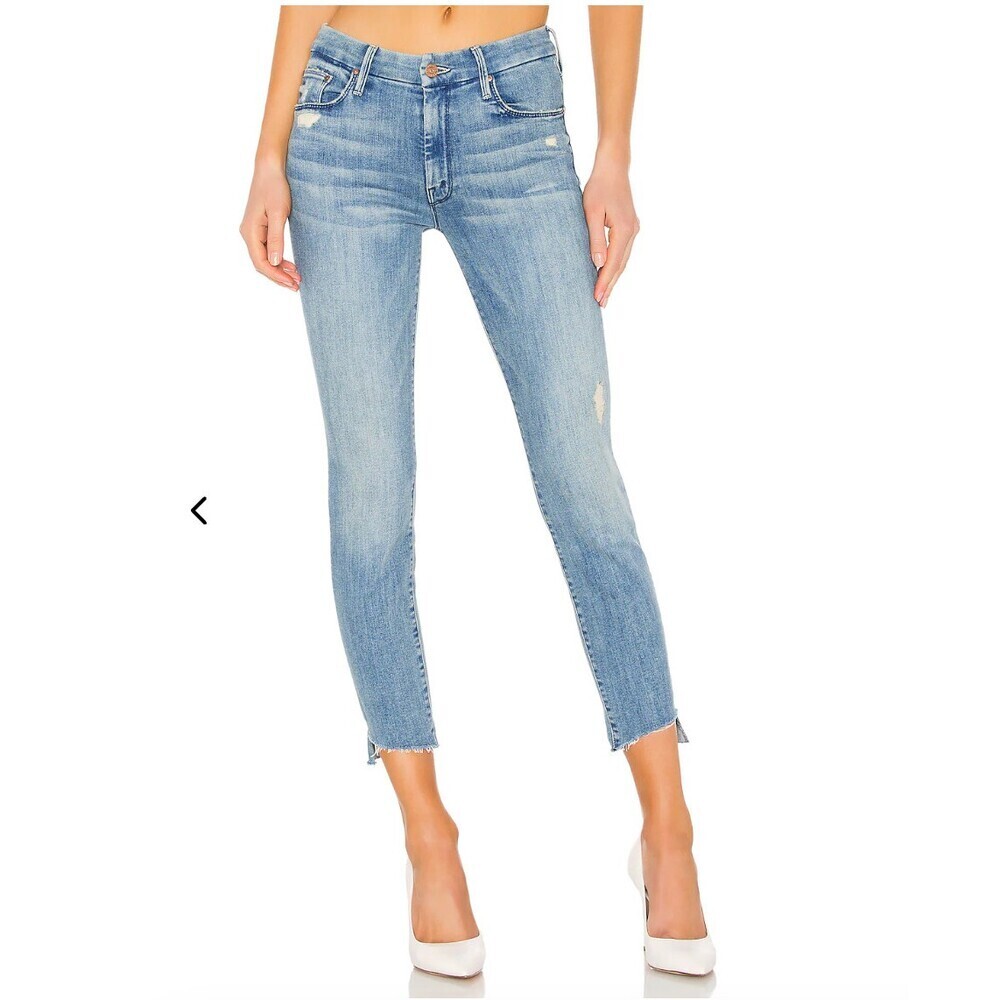 Mother The Looker Ankle Step Fray in Where There's Smoke Medium Wash Size 27